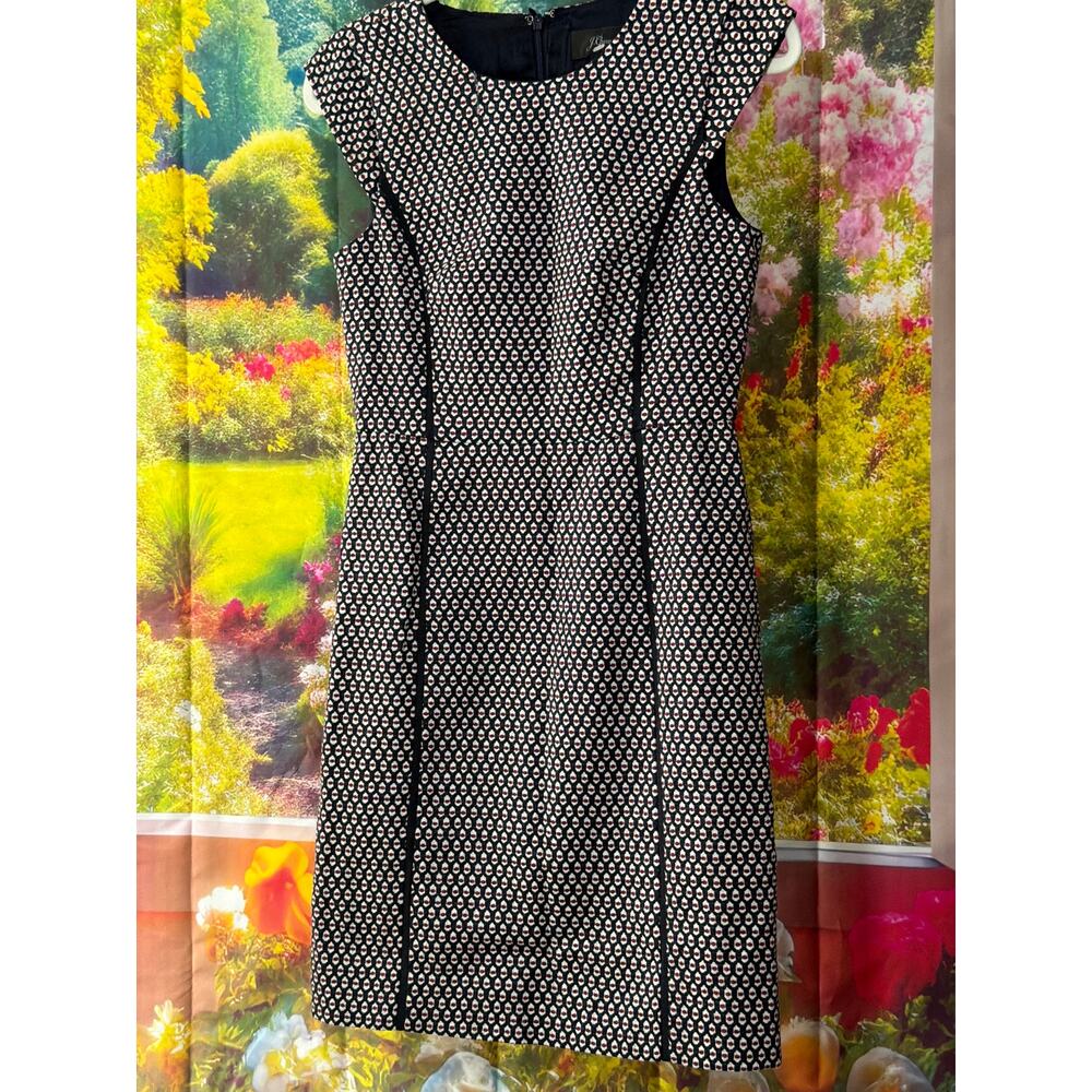0202 NWT J.Crew Navy Matelasse Cap Sleeve Sheath Dress Size 2 - Picture 3 of 7